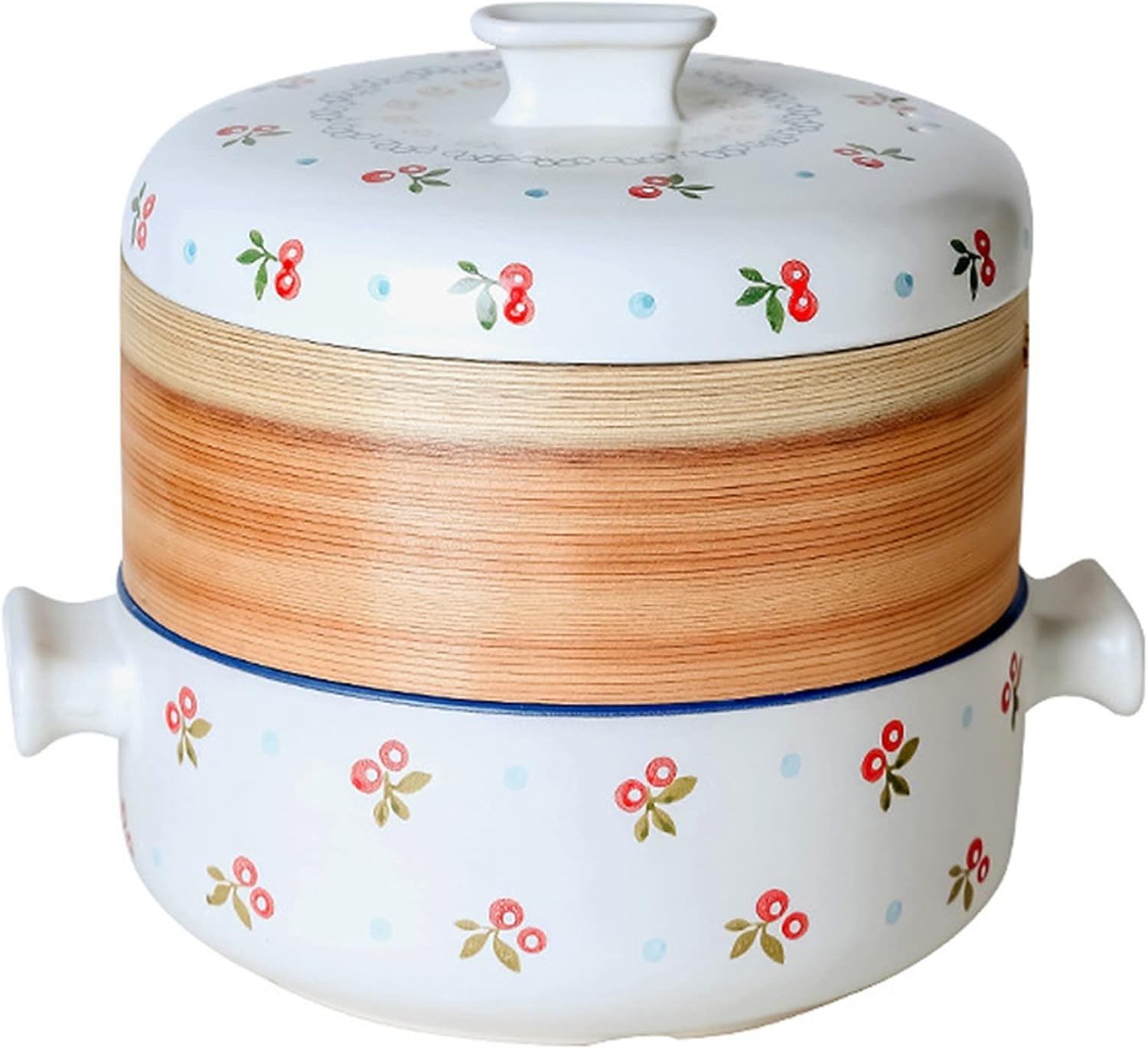 Japanese-Style Ceramic Double-Layer Steamer Casserole - Ceramic Stockpot Stew Pot Hot Pot Clay Pots - Ideal Kitchenware for Mom or Kitchen Lovers (Size : 2.5L)