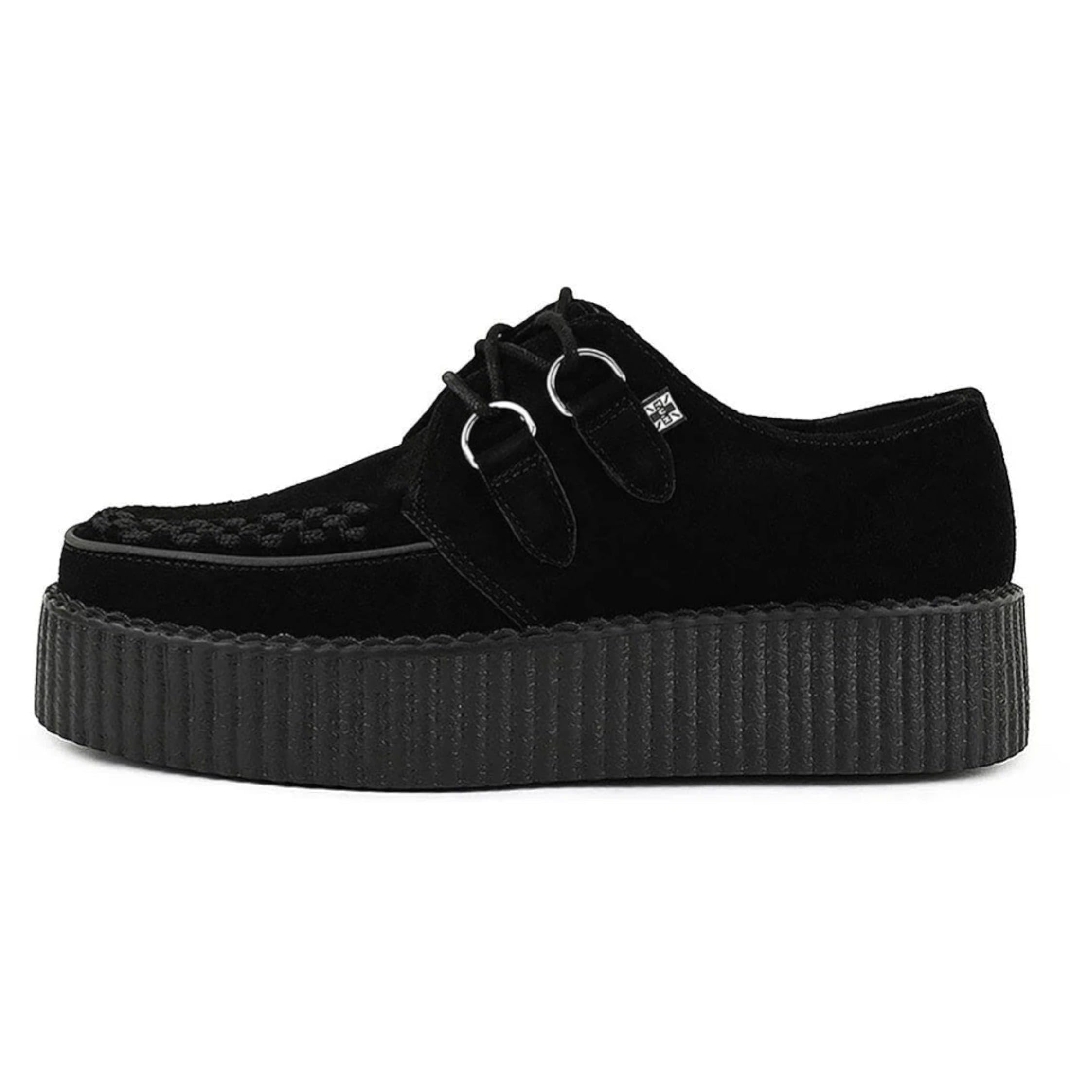TUK obuwie unisex Viva High Creepers – skórzana platforma sznurowane gotyckie buty