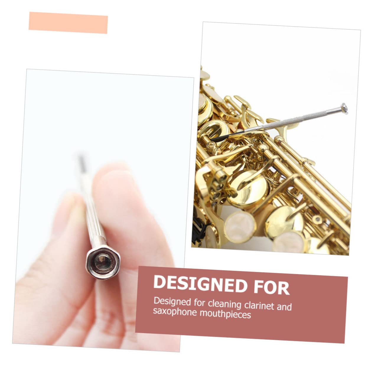 Milisten 3juegos Herramientas De Limpieza Para Saxofón Paño Hidrofílico Cepillo y Guantes Para Cuidado De Instrumentos Musicales