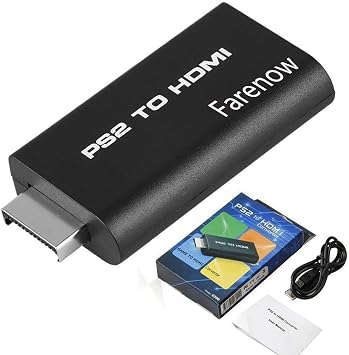 Video AV Adapter for Sony Playstation 2 PS2 to HDMI Converter w/ 3.5mm Audio Output, for HDTV HDMI Monitor by Farenow