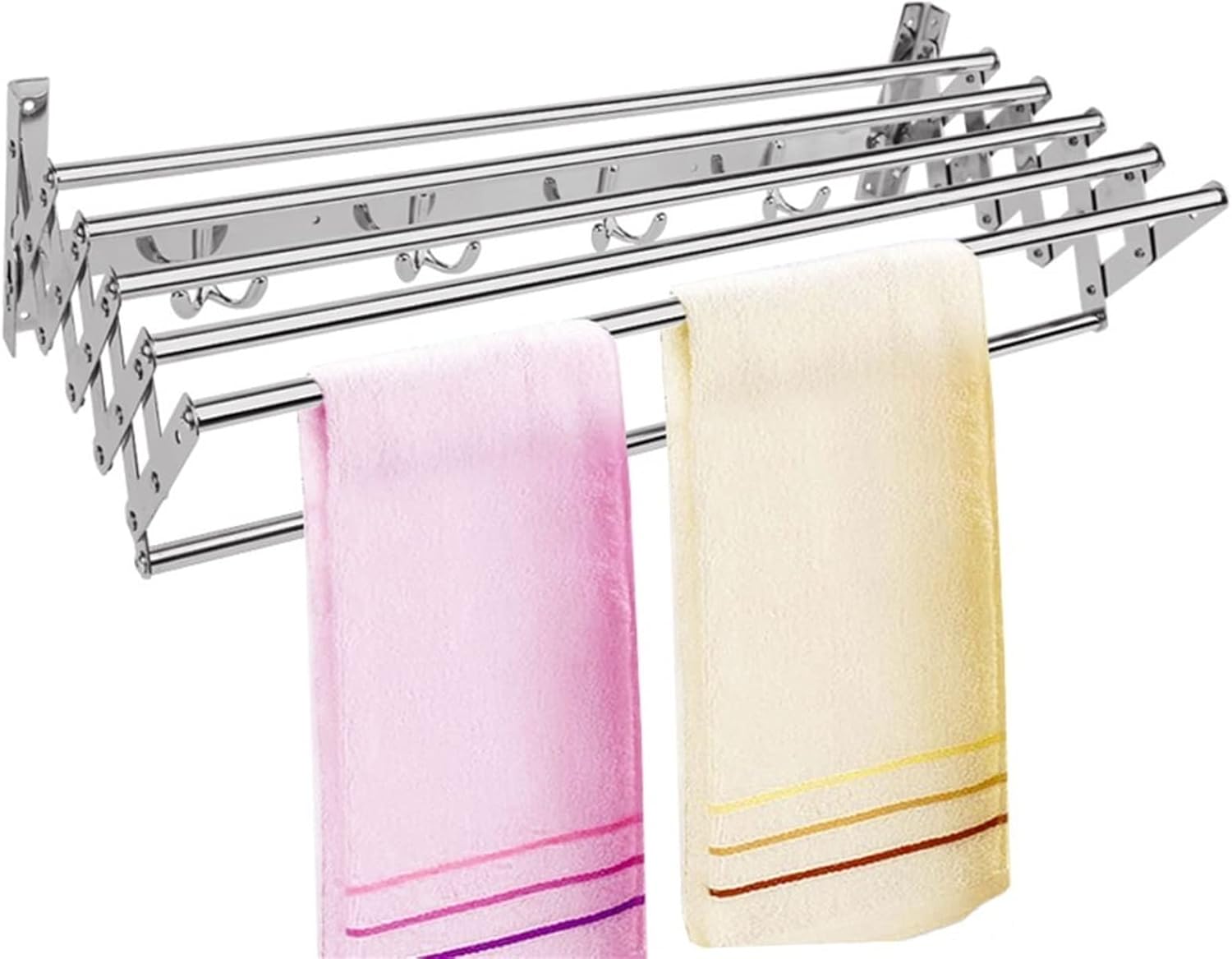 F Wall Folding Clothes Household Easy Storage Drying Rack Airer Laundry Dryer Hanger Bathroom Foldable Towel Household Easy Storage Drying Rack Towel Shelf Ea,Onecolor-90cm/35.4in