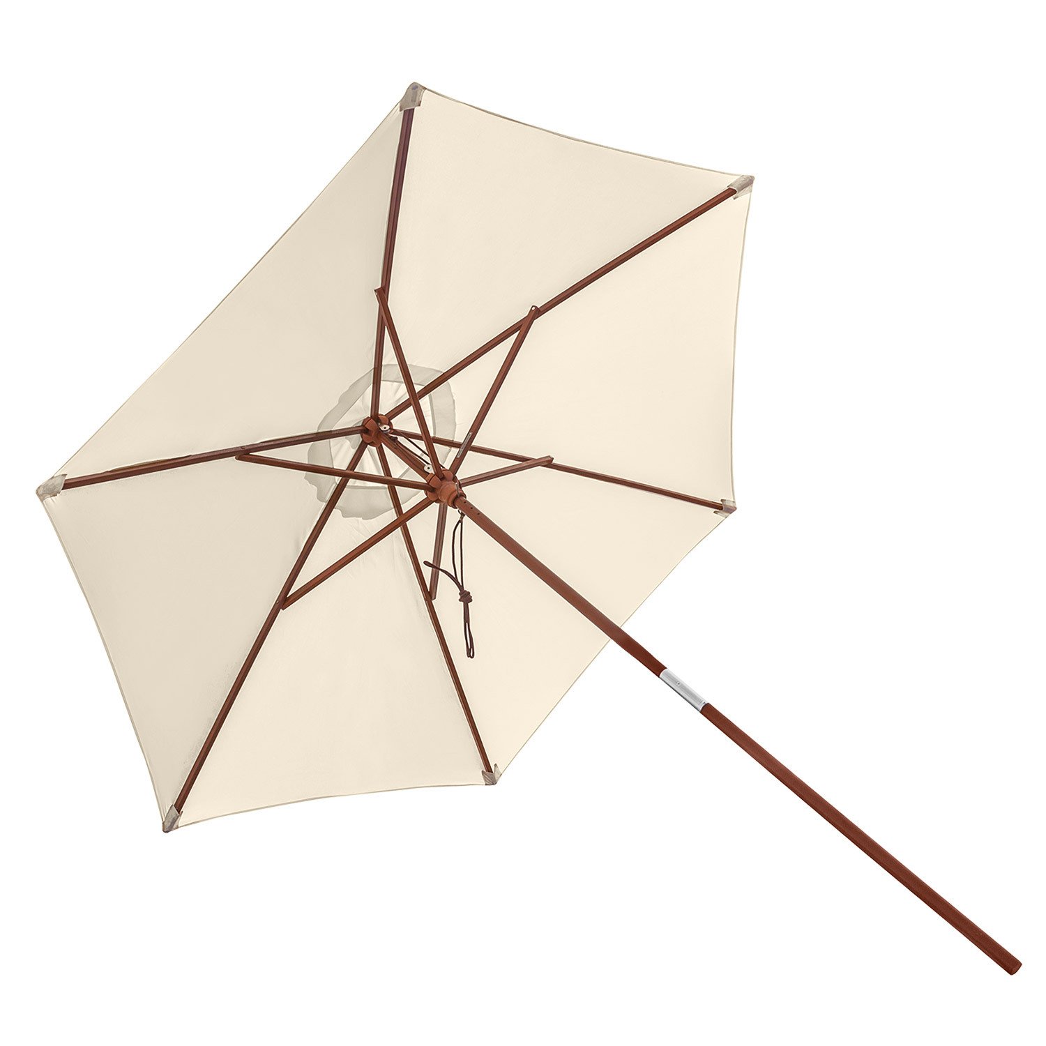 anndora® Sonnenschirm Marktschirm Balkonschirm ø 2,5 m rund wasserabweisend - mit Winddach Natural