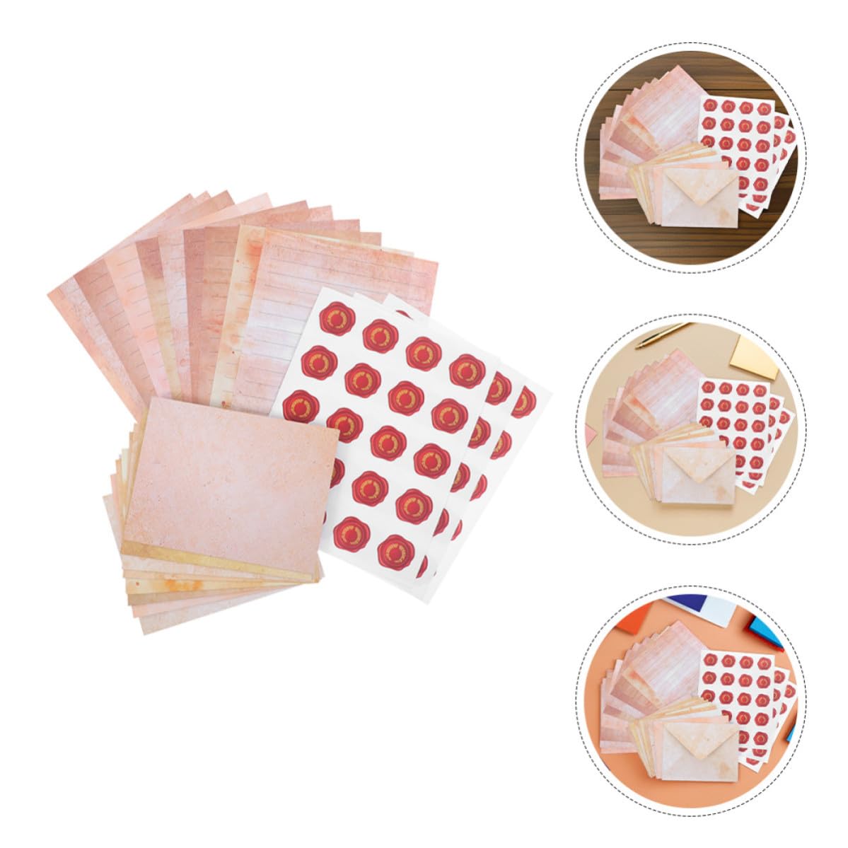 100 Sätze Briefpapier mit Umschlägen im Vintage Stil Retroinspiriertes Schreibwarenset mit Sticker Optimiertes Schreiblayout und Federfreies Schreiben für Handschriftliche