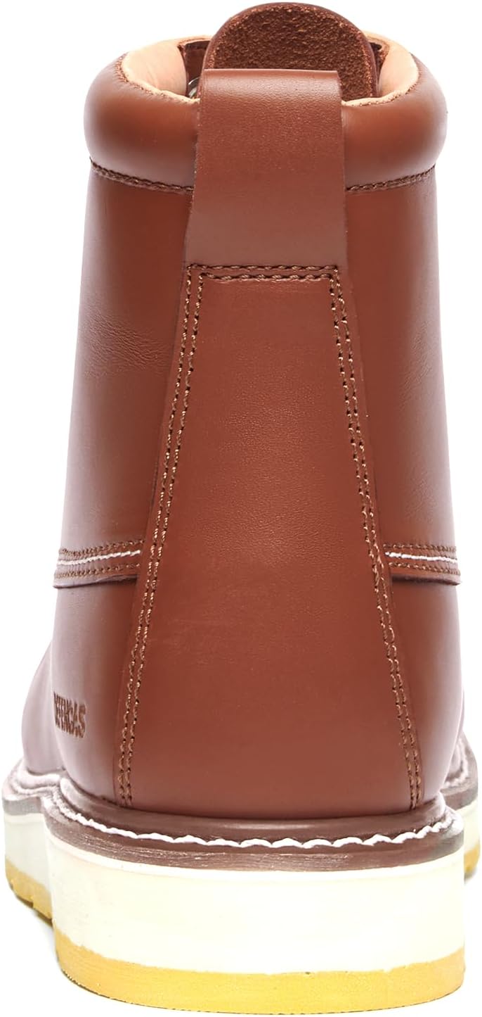 Men's SureTrack 6" Leather Steel Toe Work Boot foe Men, Goodyear Welt, Oil/Slip Resistant, Wedge Sole, Moc Toe Men's Work Boots, EH D4992 - Image 4