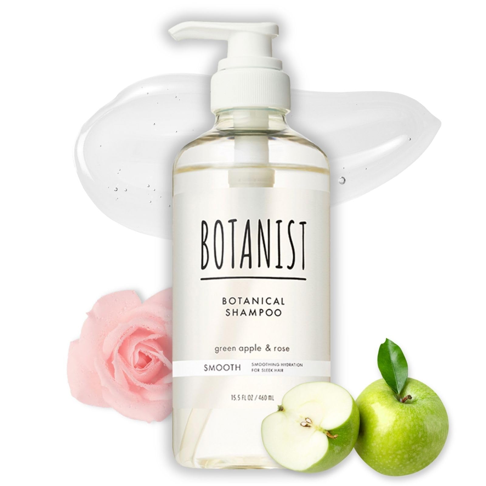 Anti Frizz Shampoo for Women & Men, Sulfate Free Shampoo with Keratin, Protein, Hyaluronic Acid, Ceramide & Collagen from Japan, Paraben & Silicone Free 15.5 Fl Oz GREEN APPLE & ROSE, SMOOTH