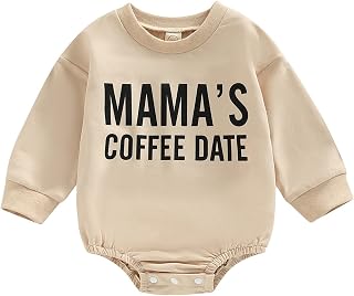 Toddler Baby Rompers Letter Print Casual Long Sleeve Sweatshirt Jumpsuit for Newborn Infant Girl Boy