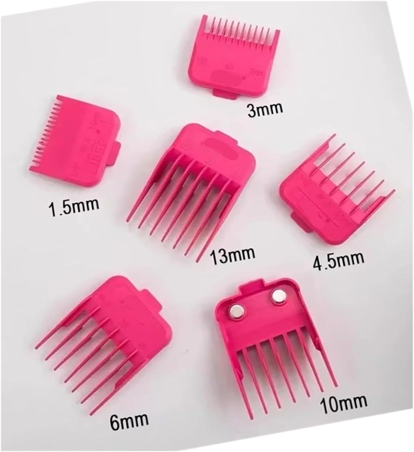 Professional Hair Clipper Cutting Guide Comb for MRD and for Wahl, Metal Magnet Design 1.5mm 3mm 4.5mm 6mm 10mm 13MM Haircutting Attachment(Green)