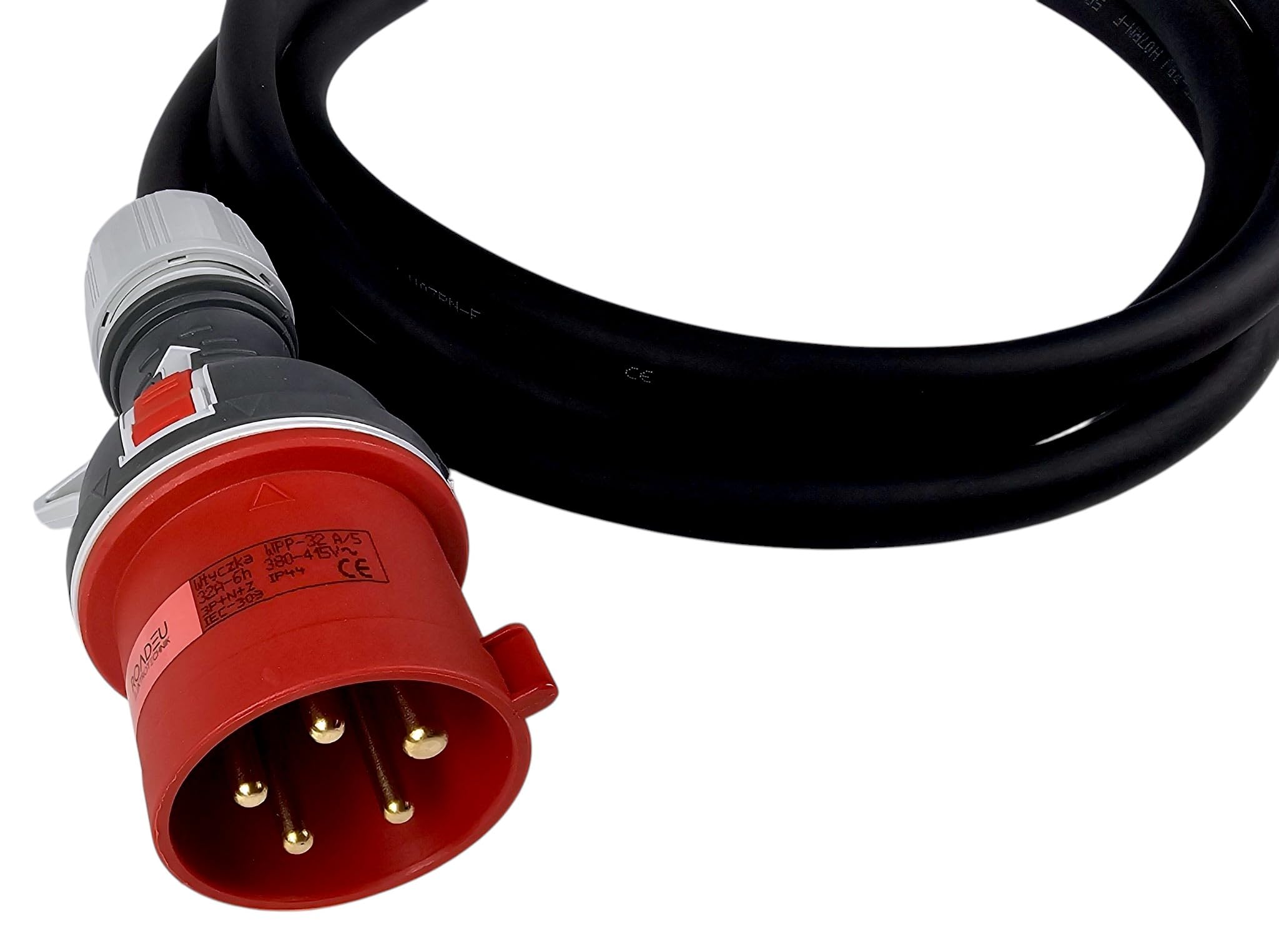 RoadEu Cordon CEE/P17 32A 400V 5 Broches 5 m H07RN-F 5G6