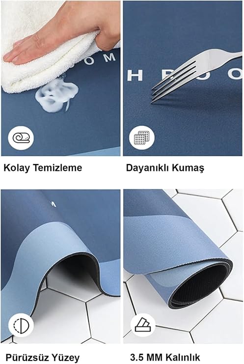Magic Mat Water Absorbent Bath Mat Non-Slip Base Ablution Mat 3.5 Mm 40x60cm