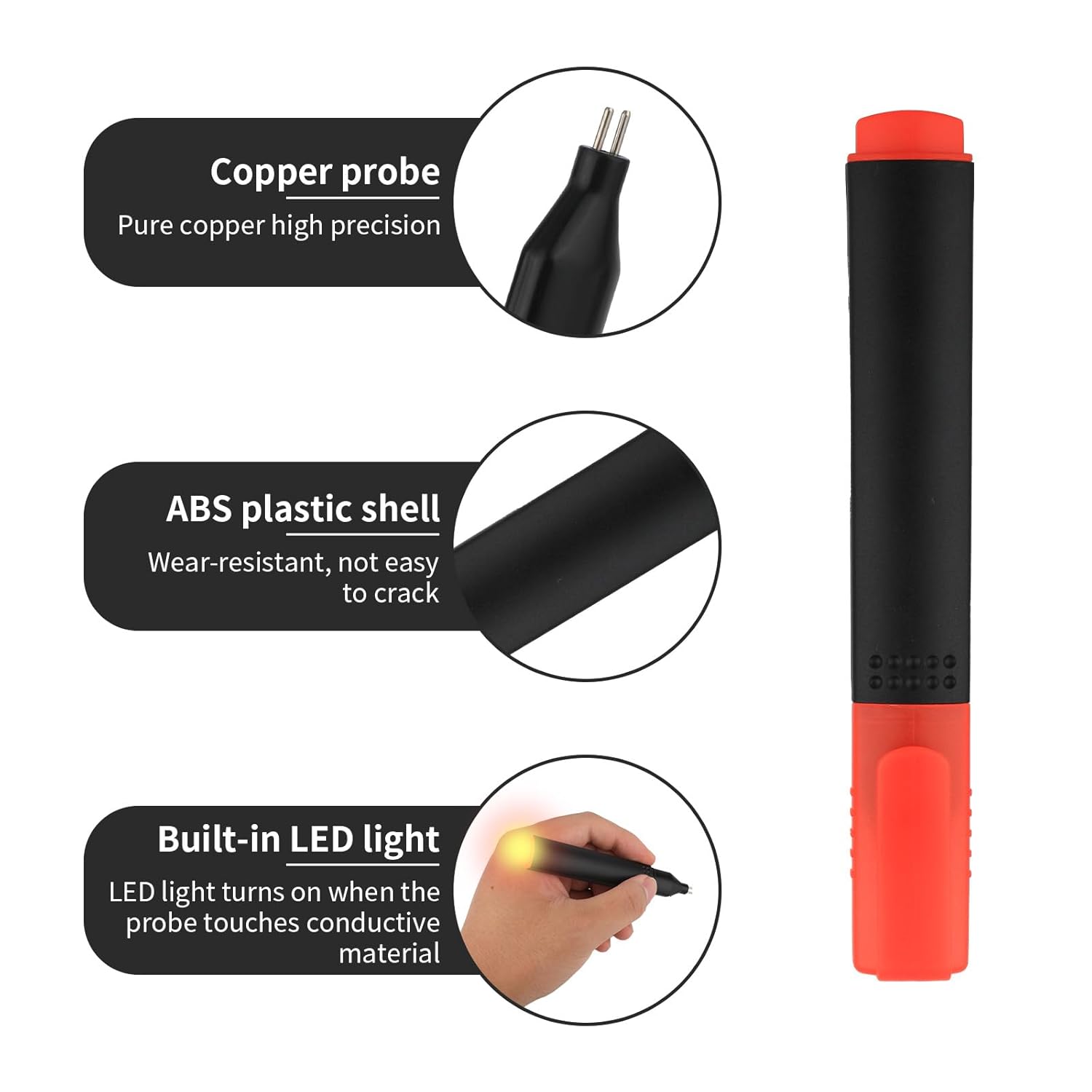 Conductivity Test Pen, Continuity Tester for Grounding Mats Pads Sheets Pillow Cases Blankets Wristband Conductive Pen for Ensuring Effective Earthing Connection