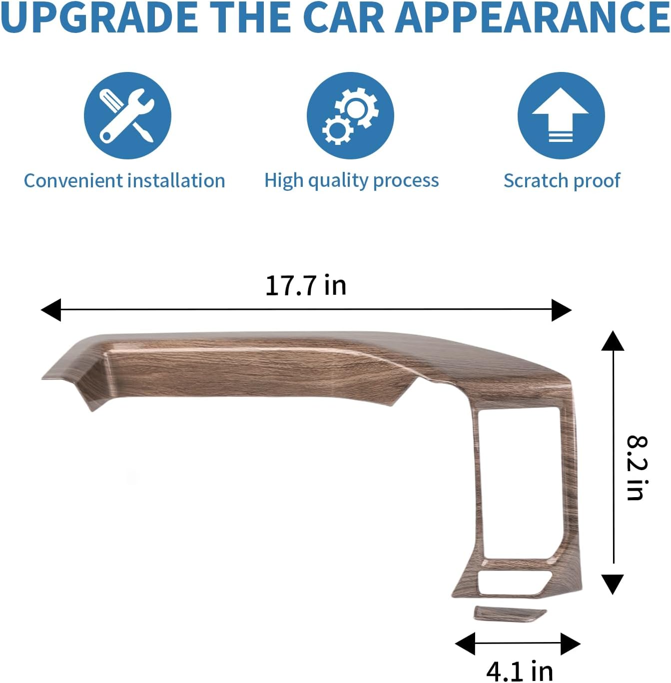 for Silverado Center Dashboard Tray Panel Trim Cover for Chevy Silverado 2022 2023 2024 Wood Grain Interior Accessories 2pcs