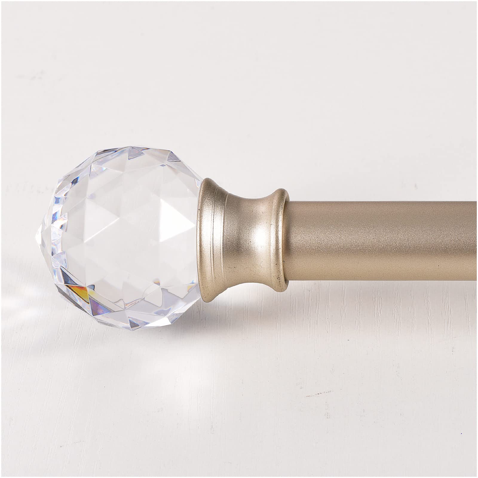 Vimayta Curtain Rod with Acrylic Finials, Kids Window Curtain Rod