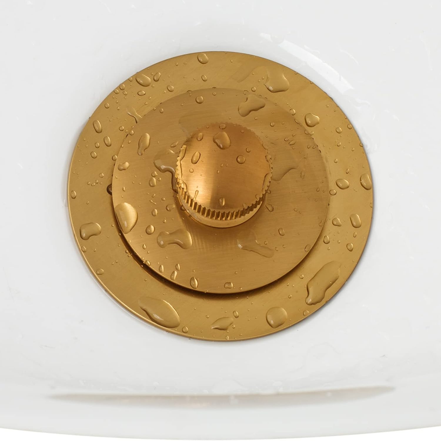 Artiwell Push & Lock Tub Trim Set with Single-Hole Overflow Faceplate, Bathtub Conversion Kit Assembly with Conversion Bar, Universal Fine/Coarse Thread, No Putty Installation (BRUSHED GOLD) - - 