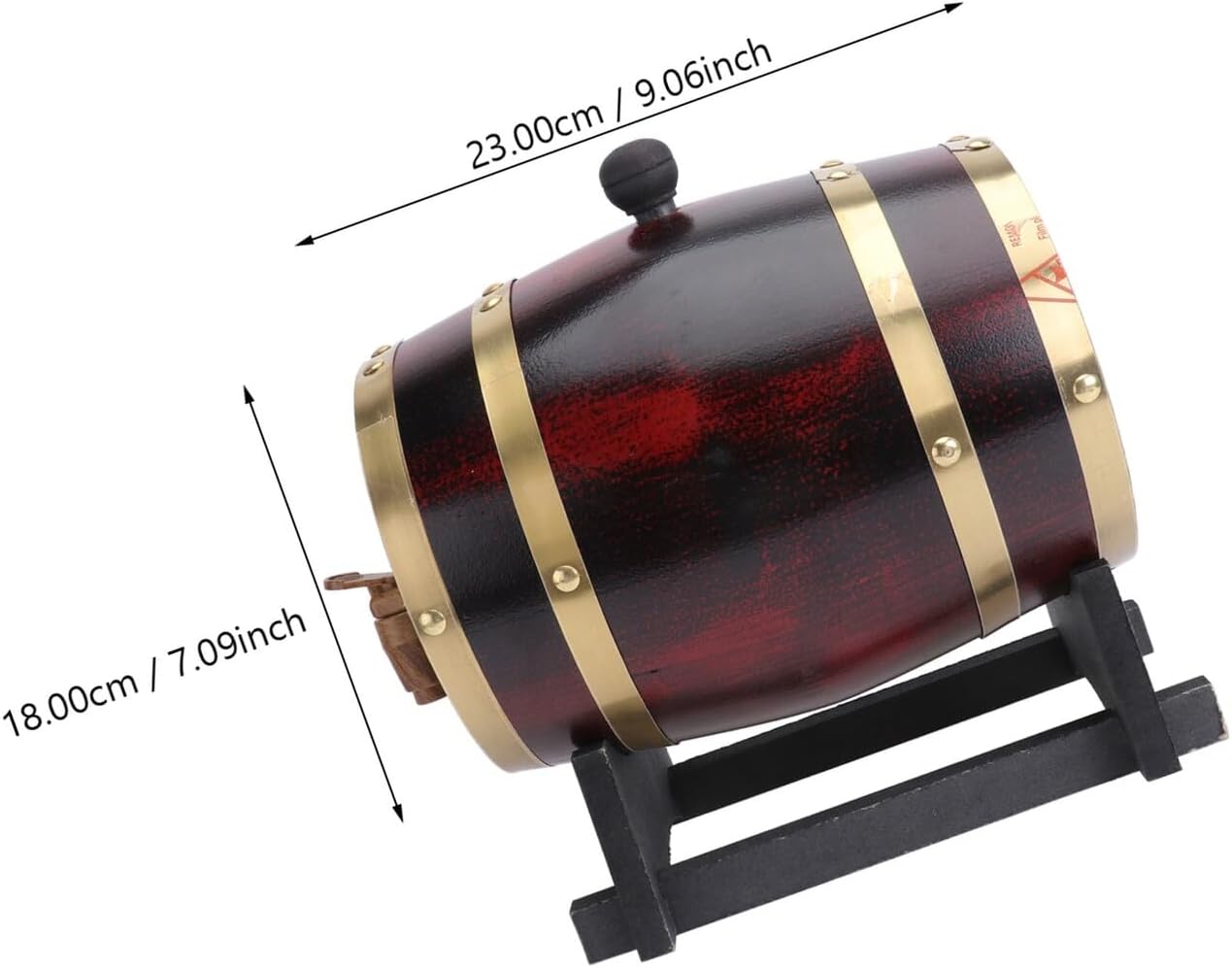 PRETYZOOM Vintage 3-liter Hardwood Wine Barrel Red Wine Bucket Wood Beer Cask Home Bar Beverage Container Decorative Fermentation Bucket for Parties