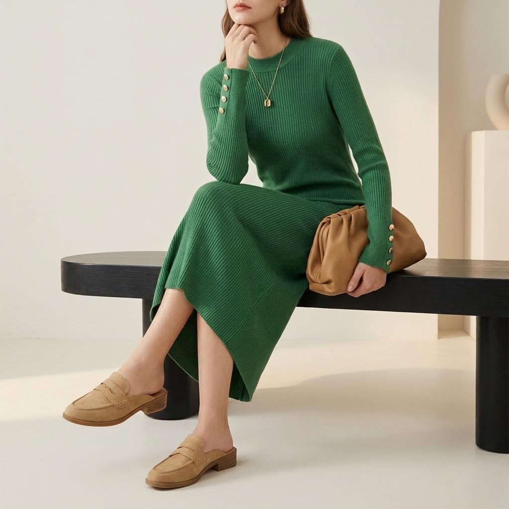 CUSHIONAIRE Women's Prescott Slip On Mule +Memory Foam, Wide Widths Available
