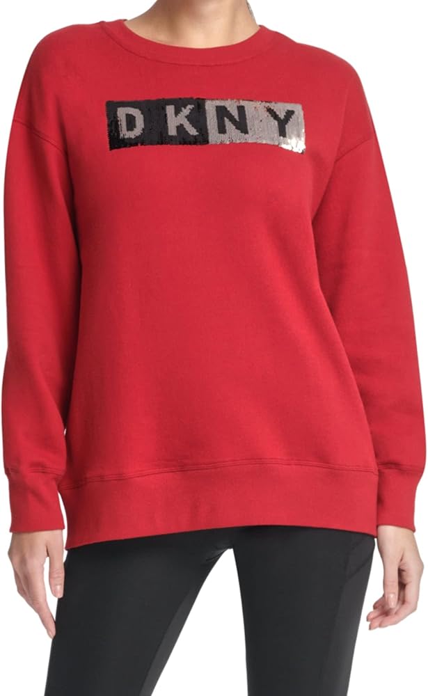 DKNY Womens Sport Sequin Logo Long Line 