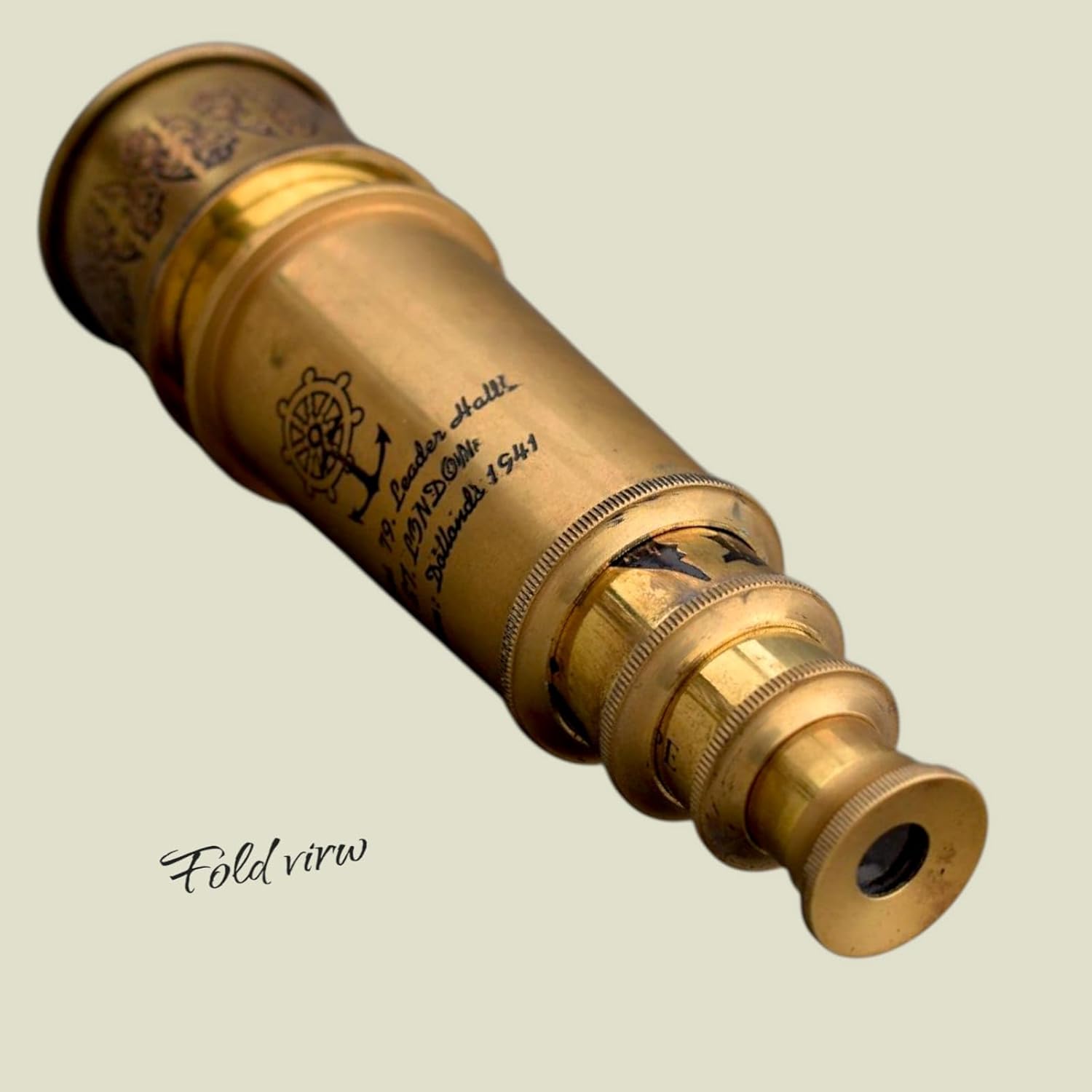 Globle Antique Craft Vintage Marine Telescope, 15 Inch Brass Handheld Spyglass, Gold, Decorative Nautical Design