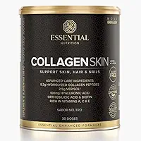 Essential Nutrition Collagen Skin, Suplemento de Colágeno Hidrolisado com Verisol, Ácido Hialurônico, Biotina, Vitaminas A, C e E, Sabor Neutro, 30 Doses