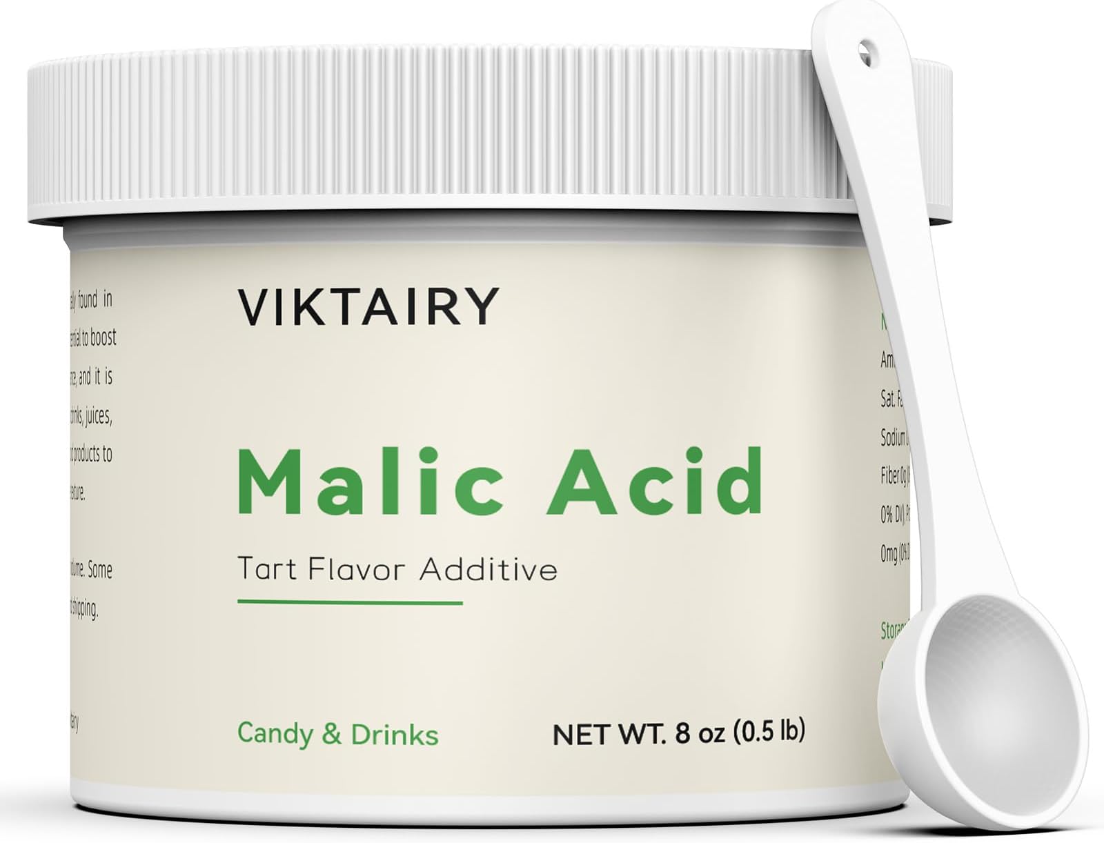 8 oz Malic Acid, Food Grade Malic Acid Powder Tart Flavor for Making Sour Candy, Sour Gummy Bears, Drinks, Juice, Baking, Wine