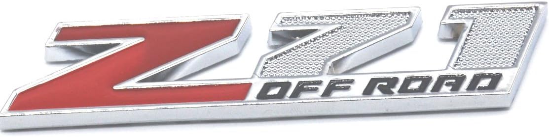 Aimoll 2pcs (Small Size) Z71 Off Road Emblems,3D Aolly Decal Emblems for GMC Chevy Silverado Sierra Suburban Colorado. (Chrome Red)
