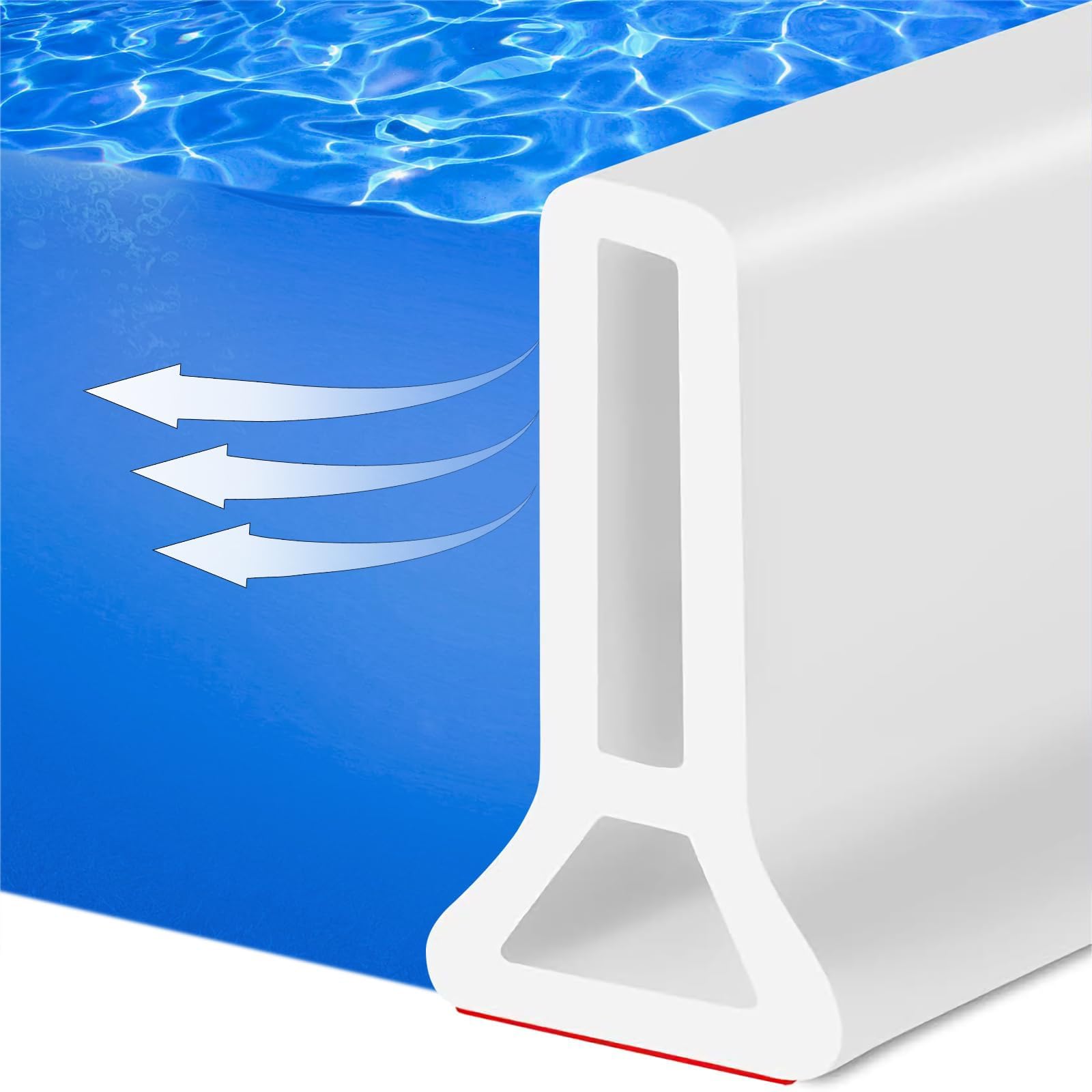 Frzxbkw White 78.7 Inch/2 M Water Barrier For Sink, Shower Threshold Water Dam Collapsible Bath Shower Barrier Water Stopper Retention System, Splash Guard For Countertop Sink Cooktop Edge(,Height: 50Mm)