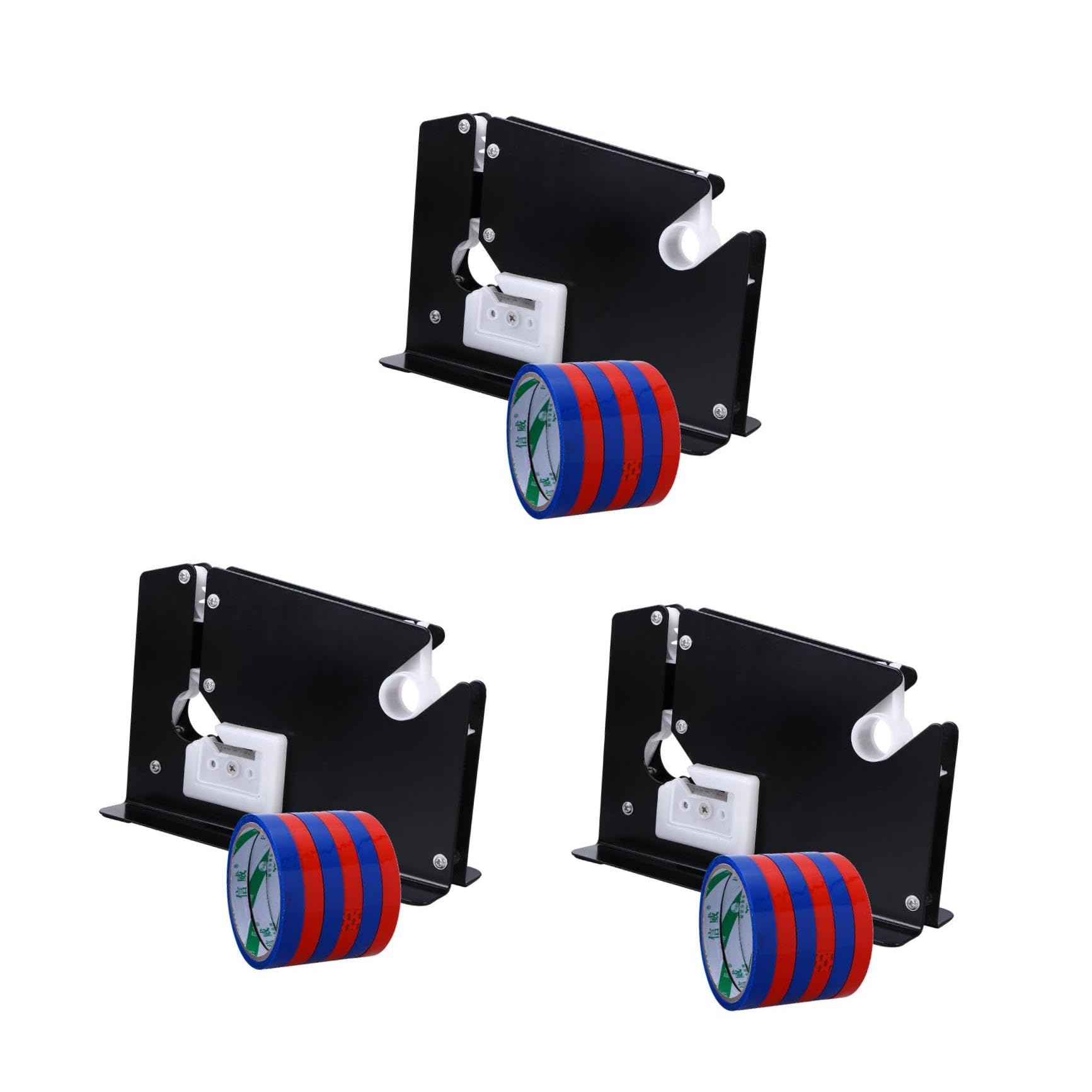 Tofficu 3stücke Metal Bag Neck Sealer Tape Dispenser Für Supermärkte Mit Scharfem Edelstahlmesser Stabiler Metallstruktur Für Tütenversiegelung Und Verpackung