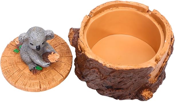 Accessory Koala Resin with Indoor Or for Shape Ashtray, Stylish Adornment and Quirky Decor Use Desktop Home Office Or Living Room