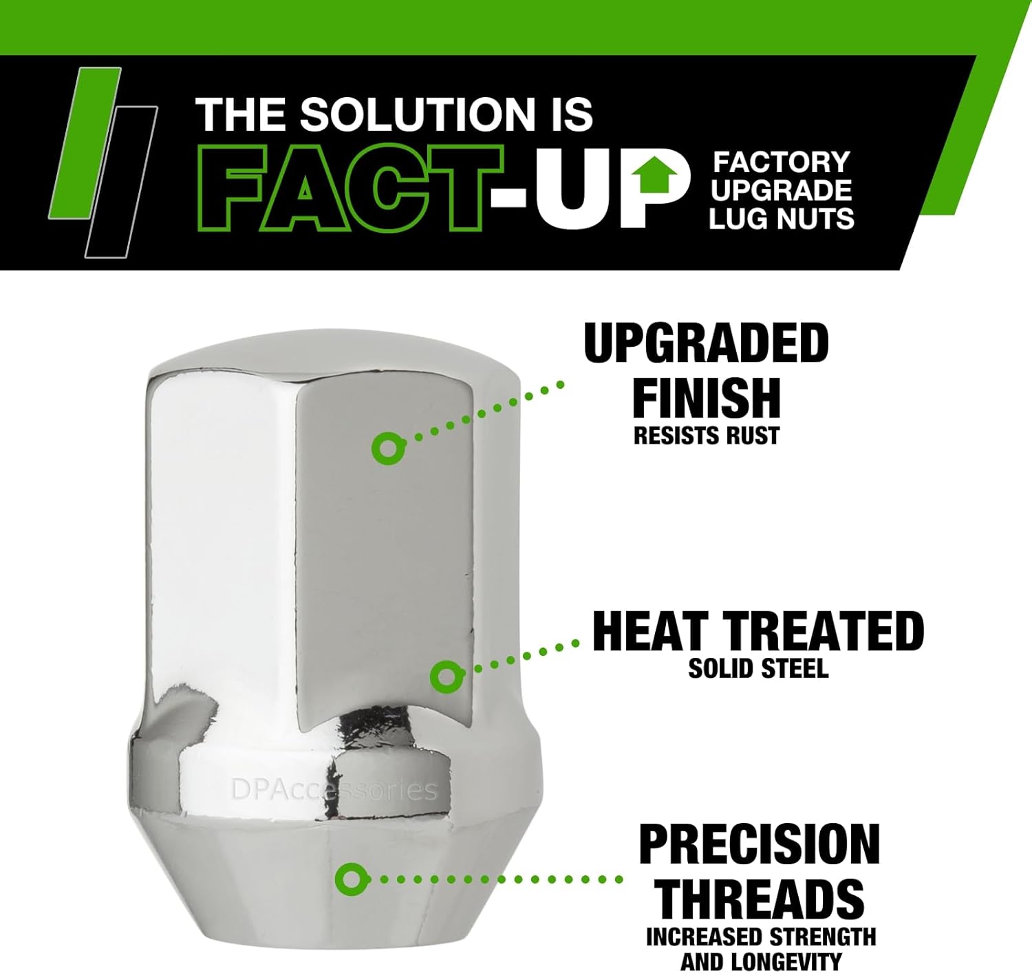 DPAccessories Chrome Lug Nuts | Compatible Replacement for Dodge-Jeep-RAM | 6509422AA | Factory/OEM Wheels Only | Set of 23 | LCB3D8HCOCH04023