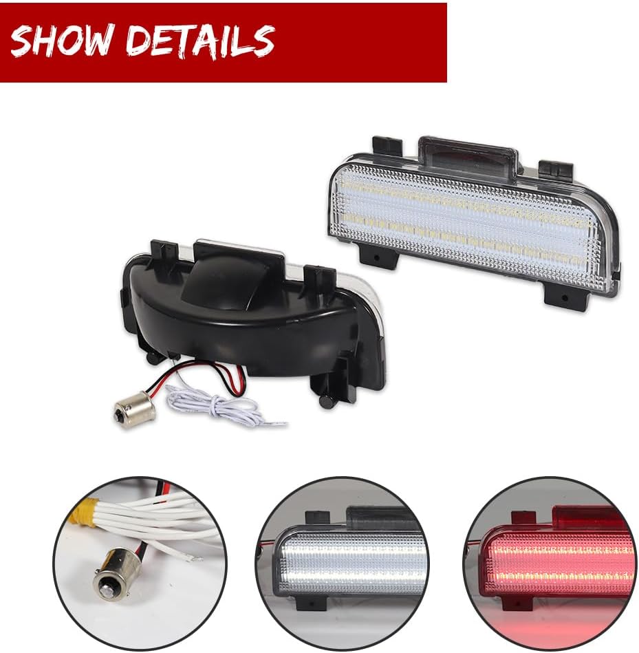 GTINTHEBOX 2PCS Clear Lens Tailgate Reverse Backup Lights Lamps for 1984-1990 Corvette C4