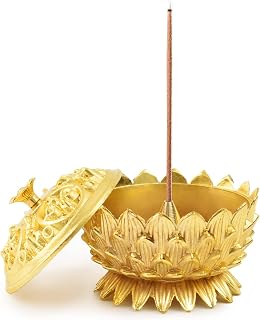 Tibet Lotus Incense Holder Burner, with 1Pc Incense Cone Holder for Stick Cone Incense Home Decor