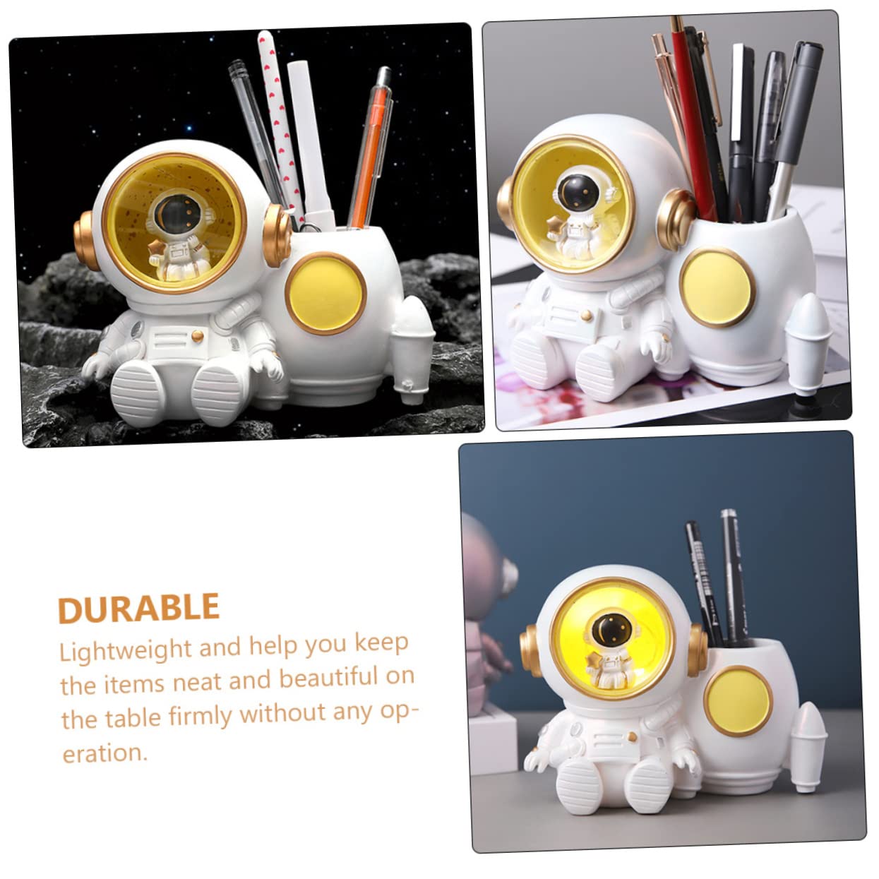 Portapenne astronauta portapenne con disegno di astronauta portapenne per penne a forma di cartone animato, portapenne, organizer per pennelli da trucco, portapenne da scrivania, portapenne