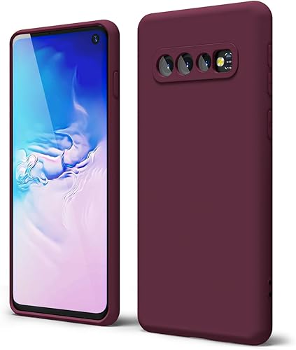 oakxco para Samsung Galaxy S10 Plus Funda de teléfono de silicona líquida, cubierta de goma TPU suave, delgada y fina para mujeres y niñas,