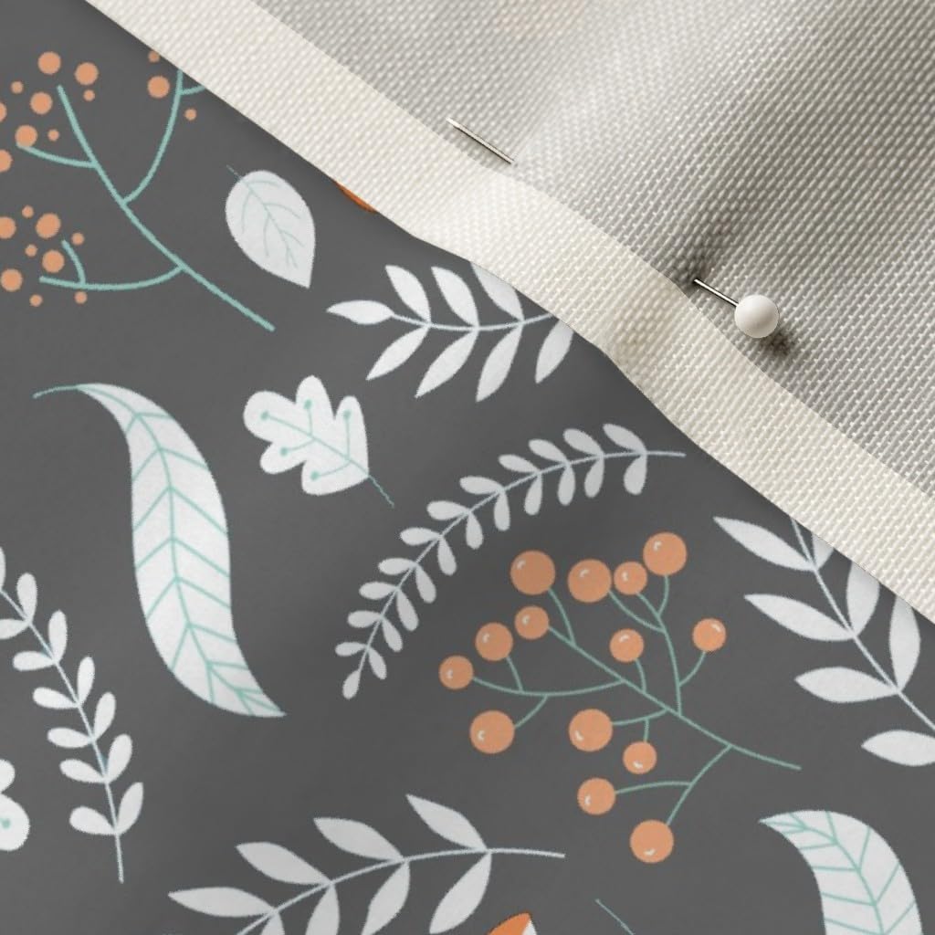 Spoonflower Fabric - Fox Foxes Gray Stone Nursery Woodland Animals Kids Childrens Animal Printed on Upholstery Velvet Fabric Fat Quarter - Upholstery Home Decor Bottomweight Apparel