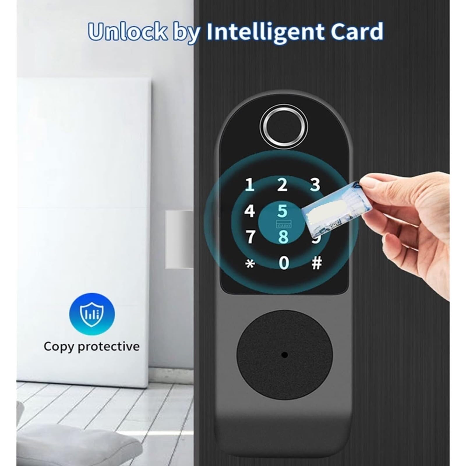 Cerradura Inteligente Impermeable Doble Cara Huella Tarjeta Con Código | Sin Cableado, Digital, Exterior, Electrónica, Para Puerta