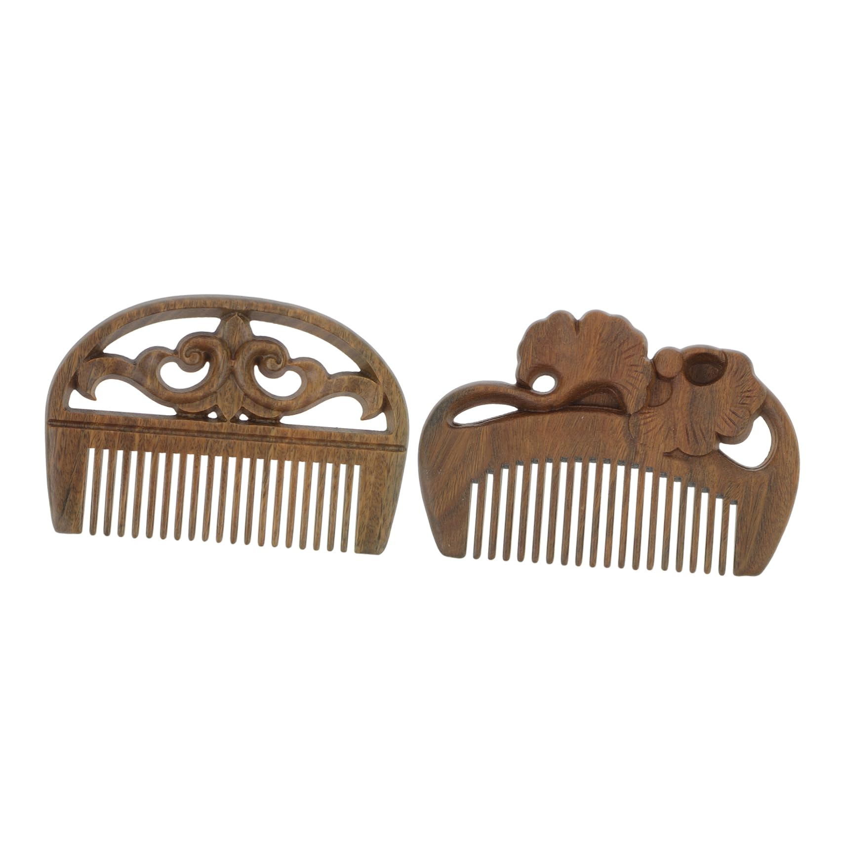 FRCOLOR 2pcs Green Sandalwood Comb Hair Massager Comb for Pets Barber Hair Head Scalp Massager Mens Head Massager Head Tool Wooden Hair Brush Vintage Manual