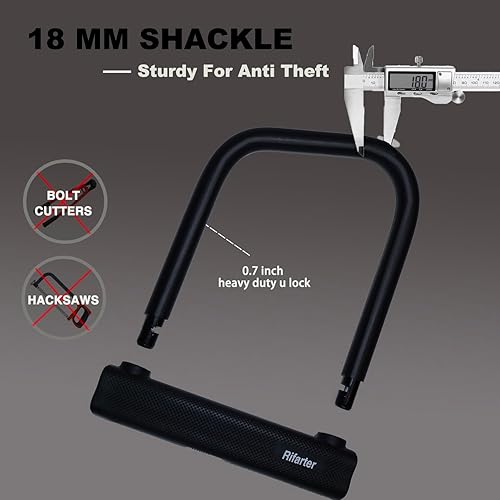 Miniatura 2 de Cerraduras de bicicleta resistentes antirrobo, 0.709 in de grosor para rueda de motocicleta con cadena de 0.236 in x 4 pies, cerradura de cadena