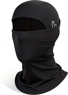 AWUMBUK Passamontagna Estivo UV Protection Ciclismo e Moto, Traspirante in Seta Ghiacciata Anti-Sudore, Compatibile con Casco e Occhiali da Sole, Nero Taglia Unica.