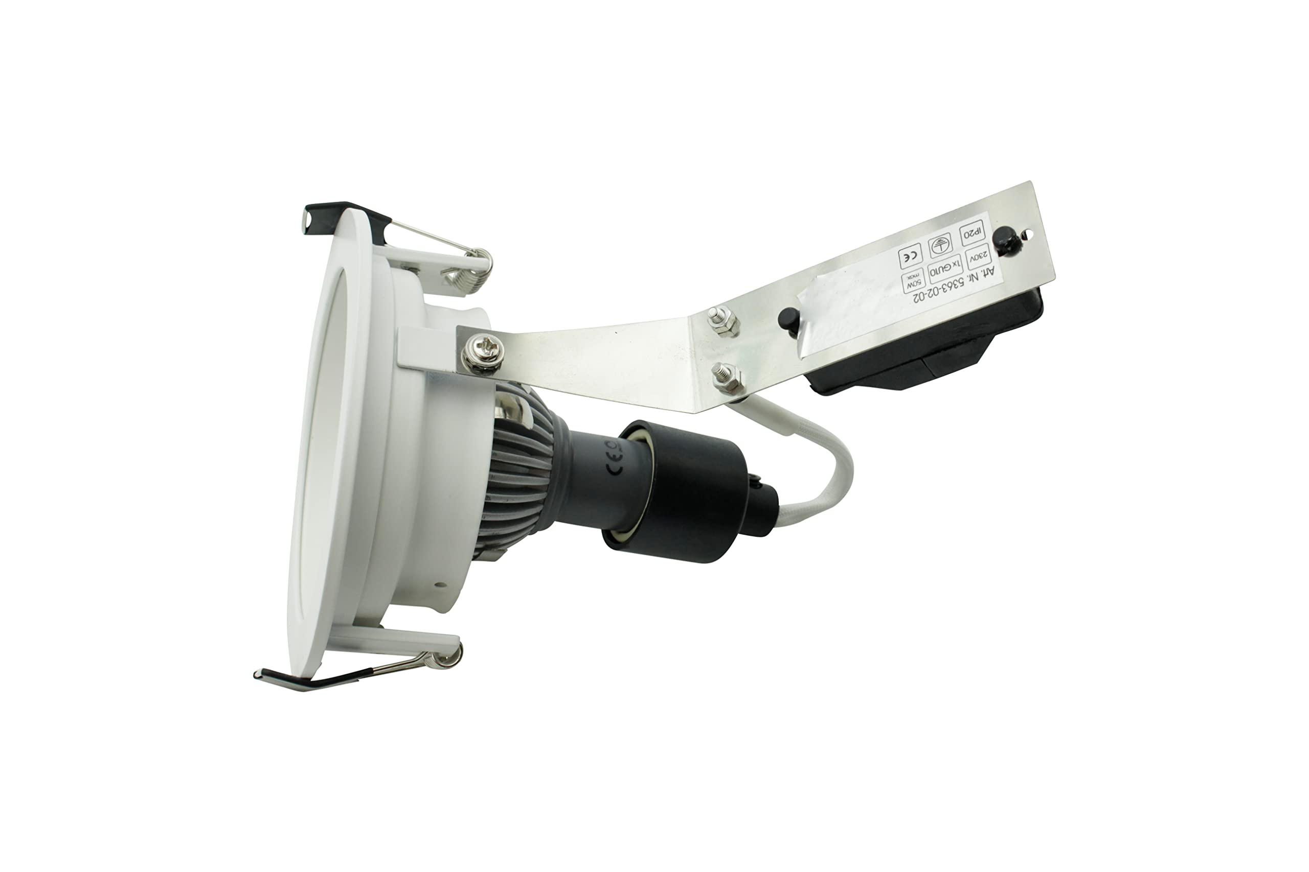 LED Einbaustrahler Downlight Spot GU10 rund ultra flach dimmbar schwenkbar tief versenkt Warmweiß 3000K IP20 230V (Weiß/Weiß, 10er Set) inkl. austauschbarem Leuchtmittel
