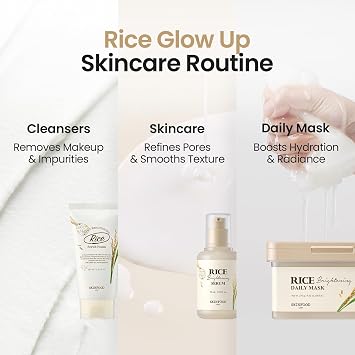 SKINFOOD Rice Daily Scrub Foam, Facial Cleanser with Face Scurb, Face Wash Fermented White Rice Bran Water, Gentle Exfoliating For Men and Women (150ml, 5.07 fl. oz.)