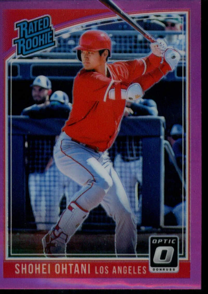 2018 Donruss Optic Pink #56 Shohei Ohtani Los Angeles Angels Rated Rookie Official MLB PA Baseball Trading Card in Raw (NM or Better) Condition From Panini America
