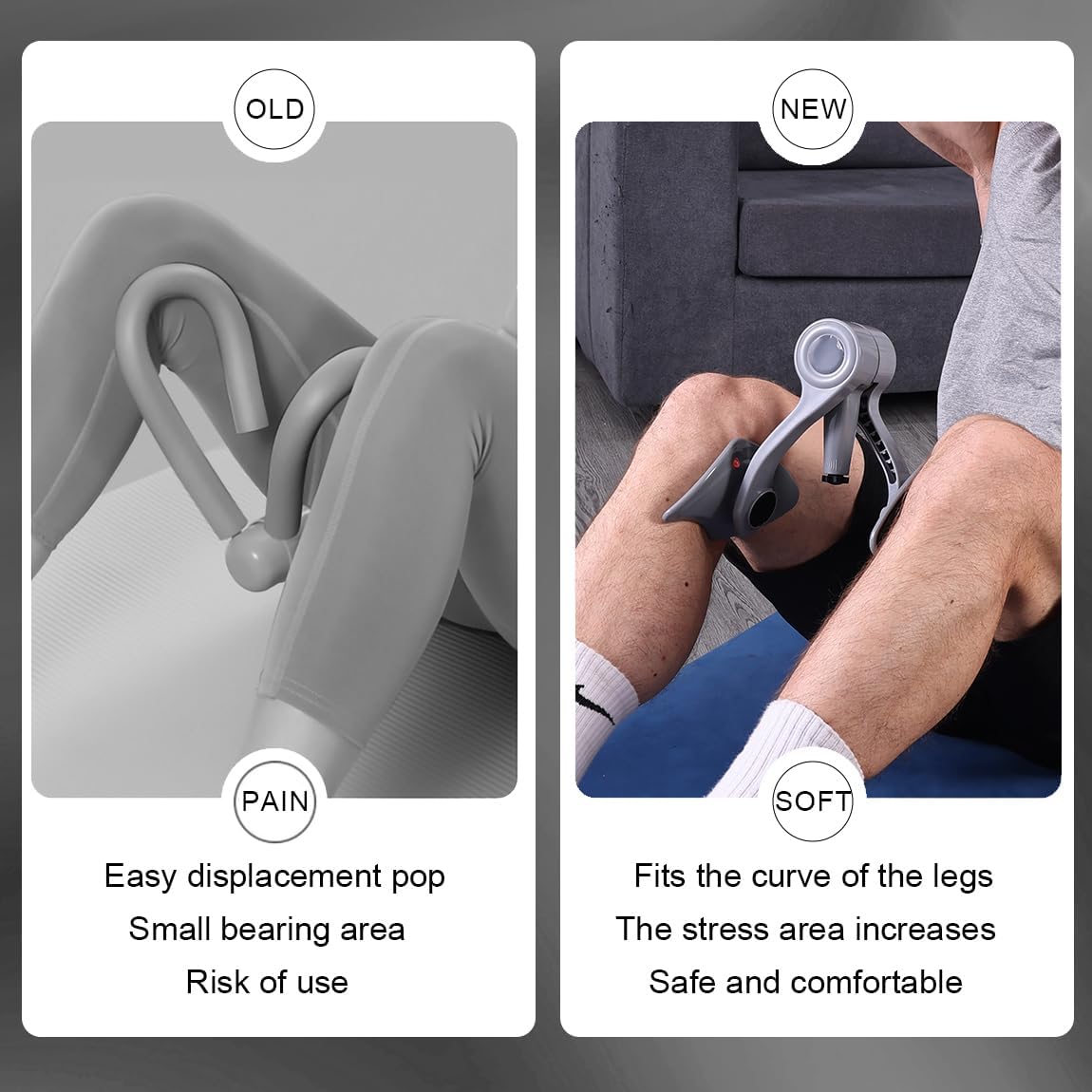 Thigh Master Hip Trainer Exercise Equipment, Thigh Workout Equipment, Pelvic Floor Trainer, Kegel Trainer for Postpartum Rehabilitation, Trimmer Inner Thigh for Home Gym Weight Loss (Black)