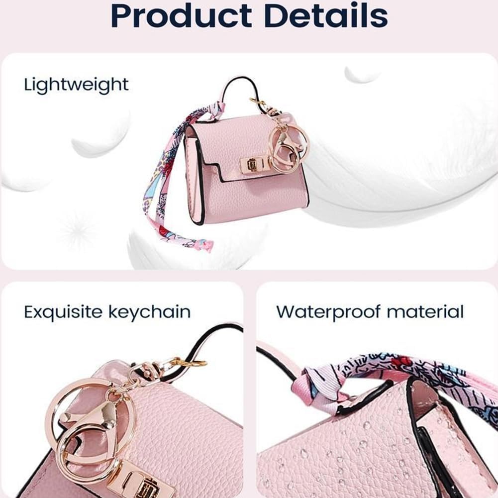 Mini Backpack Keychain Coin Purse for Women Small Keychain Purse Change Pouch Key Chain Change Purse Little Miniature Bag Charm Cute Key Headset Bag (Red)