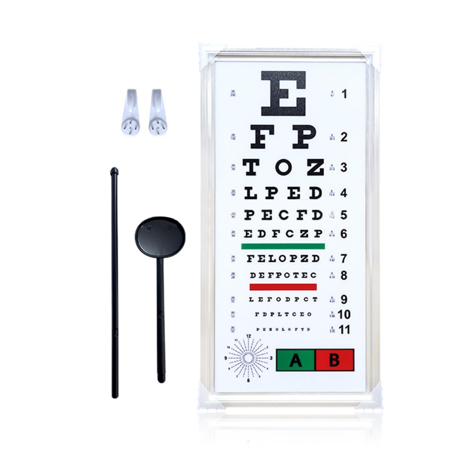 Snellen Augendiagramm, Sehtesttafel, 30 X 60 cm, Snellen-Sehtafel für Sehbehinderte mit Augenverschluss und Zeiger, für Kliniken, Schulen, Optikergeschäfte, Krankenhäuser