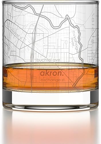 Vista 214 de Well Told Vaso grabado de Washington DC Map Rocks, vidrio de whisky antiguo (11 onzas, transparente), regalo para los amantes del whisky 147-Claro