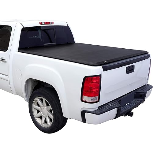 Amazon Basics Soft Roll Up Tonneau Cover for 2014-2019 Chevy Silverado, GMC Sierra 1500, 2015-2018 Silverado Sierra 2500 3500 HD, Fleetside, Bed Length 6.5'