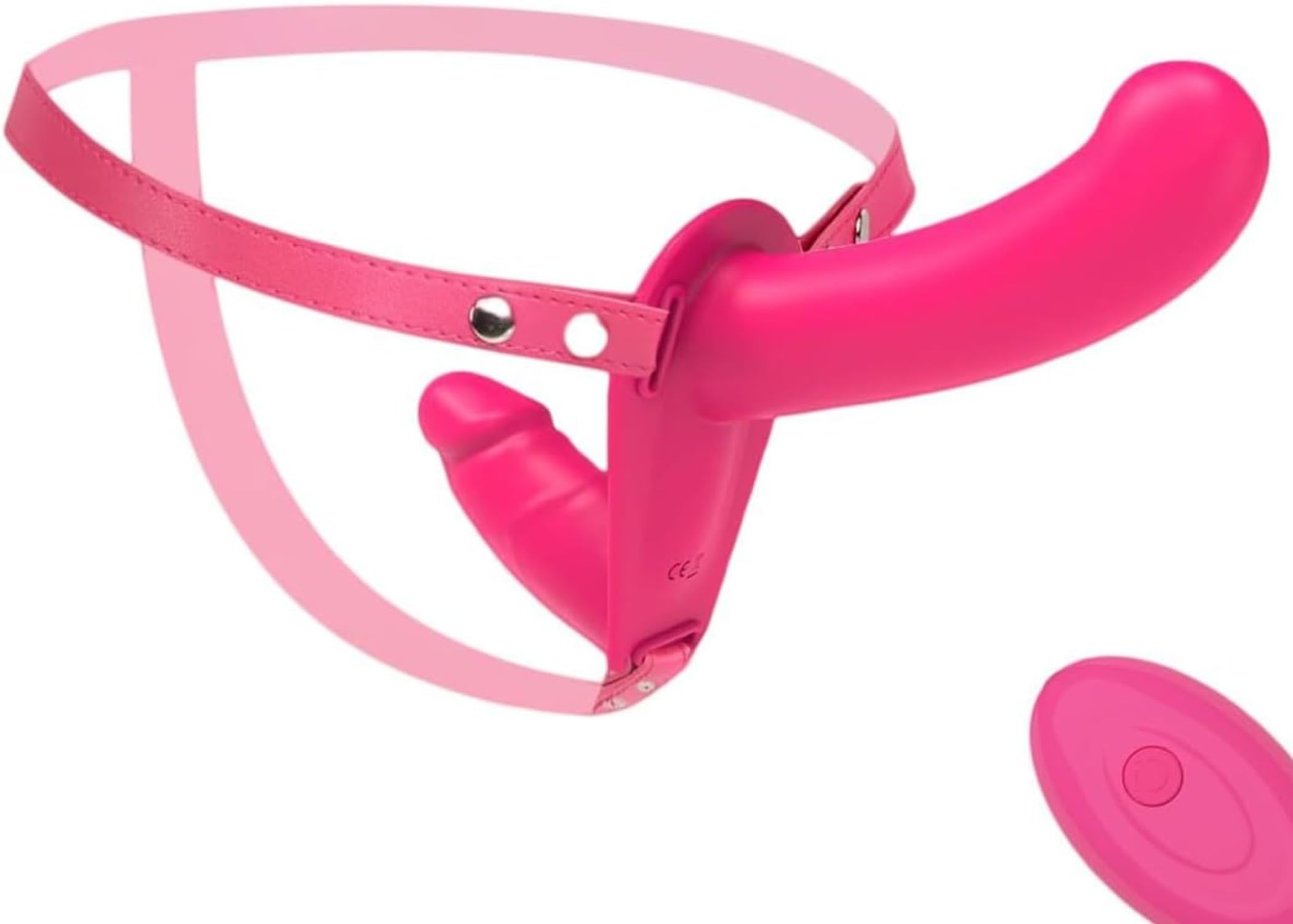 Vibratore fallico con cinturino, a doppia punta, indossabile, giocattolo erotico, regolabile