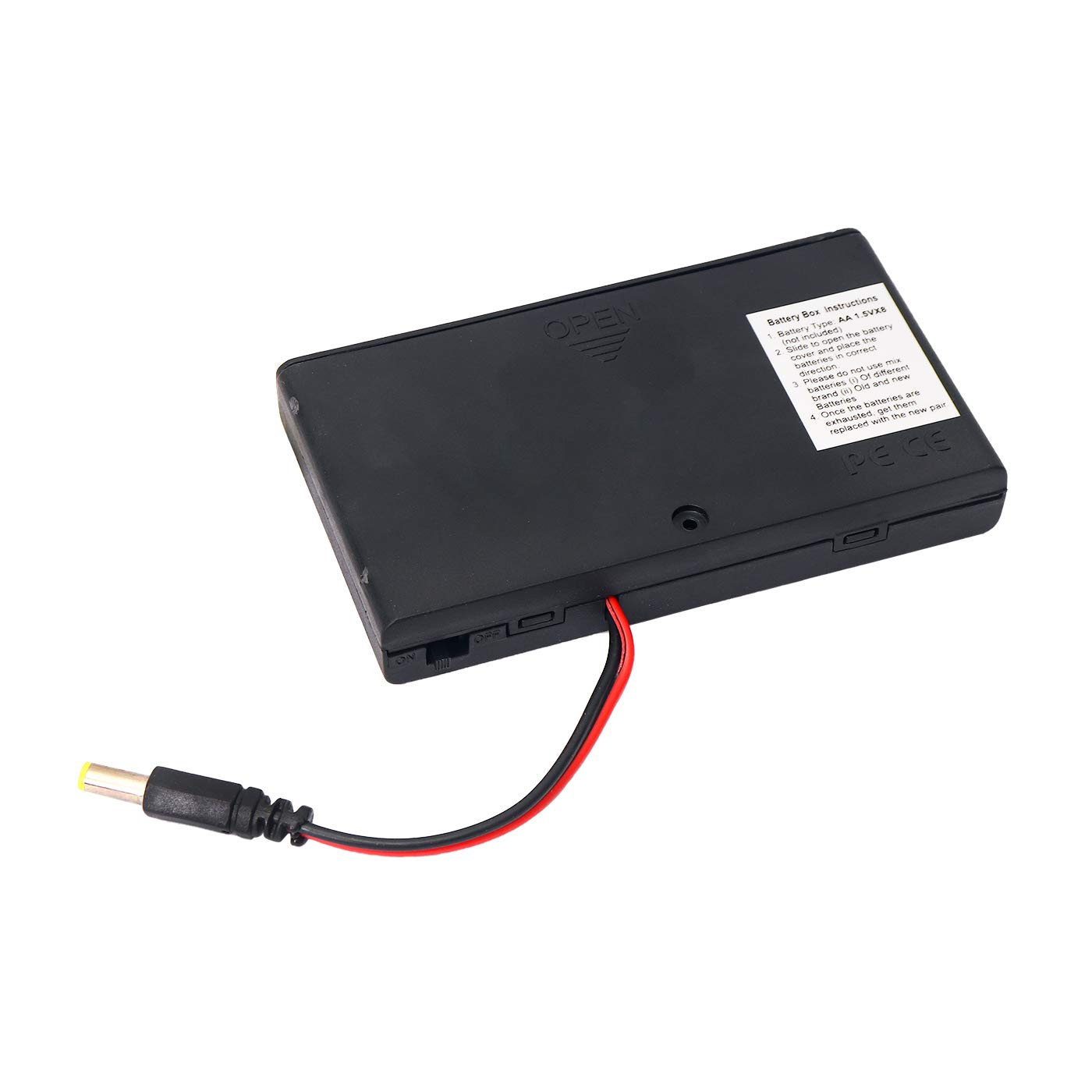 Electronic Spices 8CELL 1.5v AA Battery Case Holder, Battery Holder Box with Cover ON/Off Switch 6inch Bare Wire Leads With dc jack (8 X 1.5V) Pack of 1-image-13