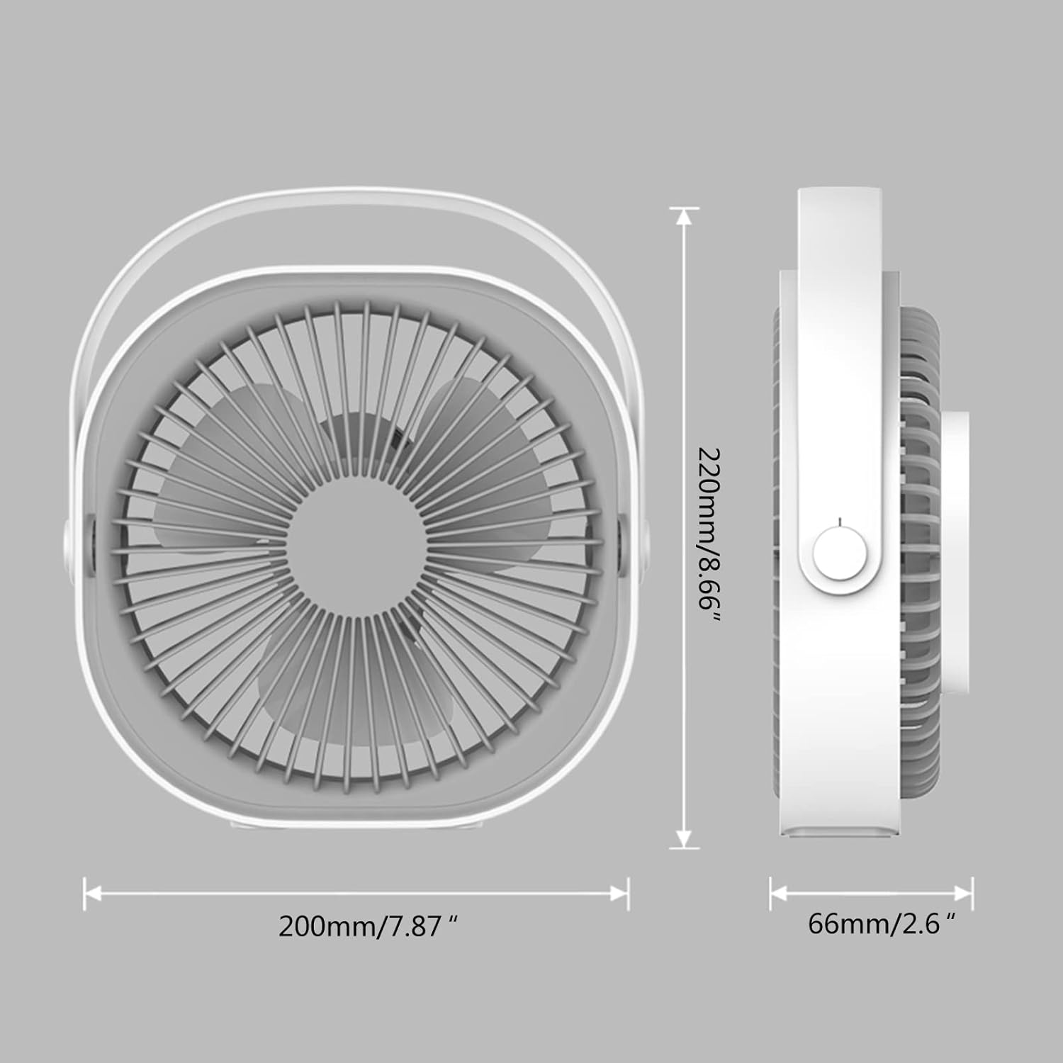 5V 3W Portable Fan USB Charging Table Fan Rotatable 3 Speed Desktop Electric Fan for Bedroom
