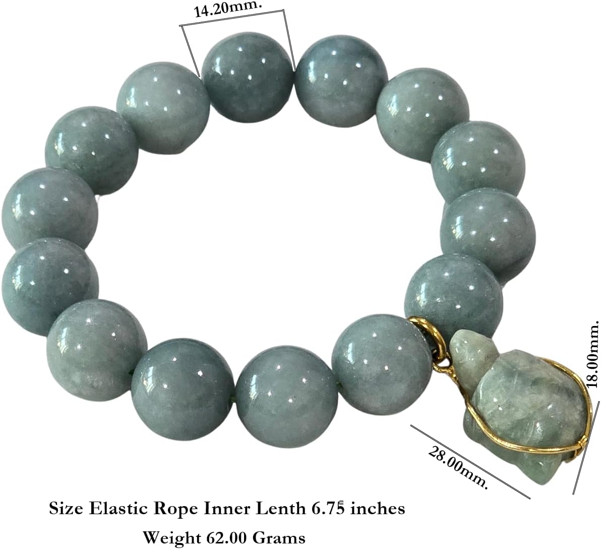 Jade Turtle Bracelet Set – Real Green Jade Lucky Charm with Velvet Gift Bag – Unique Feng Shui Spiritual for Her – Healing Crystal Jewelry for Health & Wealth.