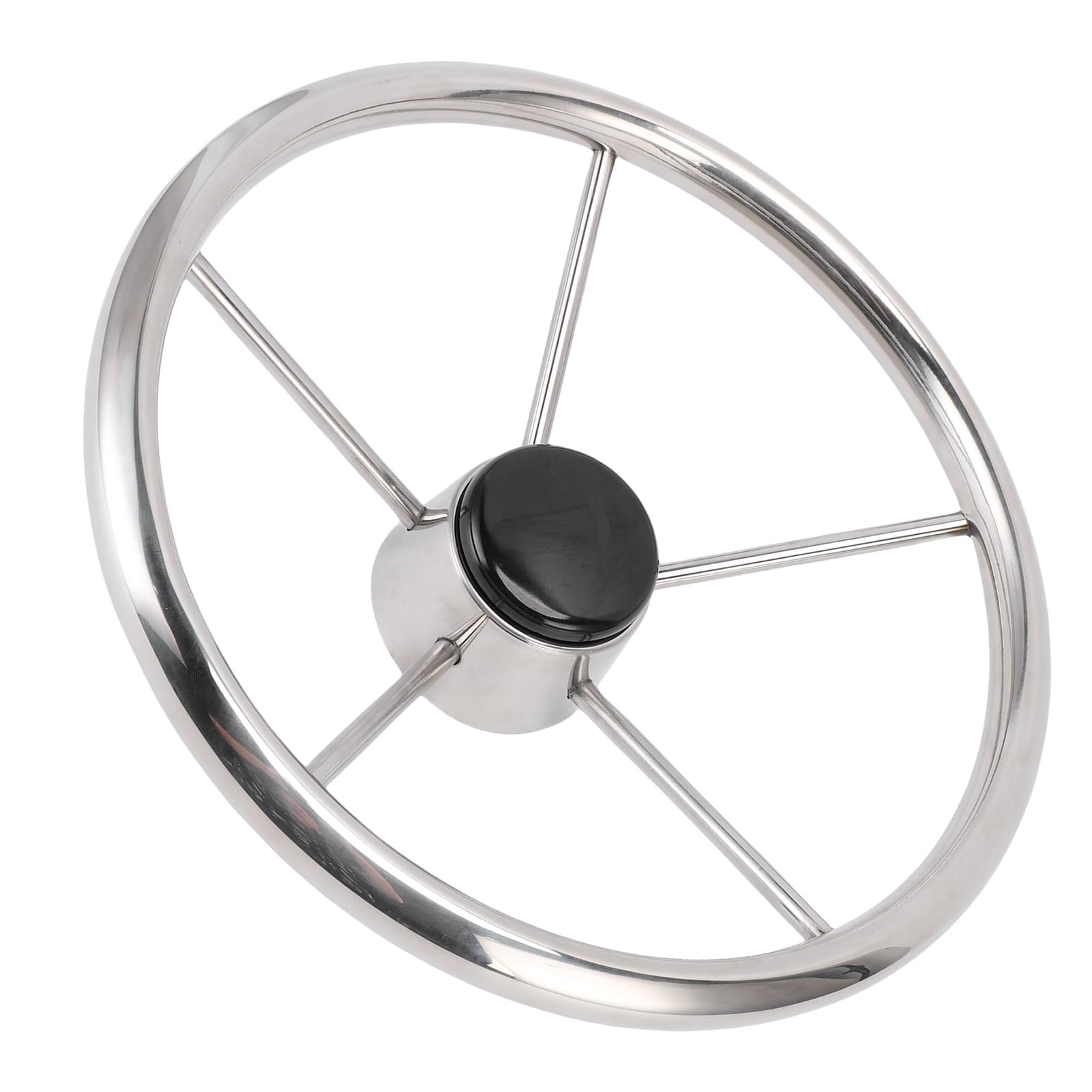 Acouto Volant de Bateau en Acier Inoxydable à 5 Rayons de 13-/2 Pouces, Volant Marin à la Mode pour Yacht, Hors-bord, Ponton à Partir de 304, la de Bateau en Acier Inoxydable à 5 Rayons